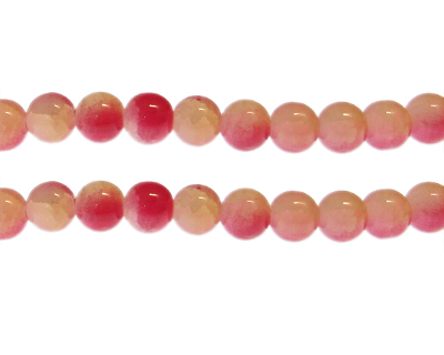 (image for) 10mm Red/Yellow Duo-Style Glass Bead, approx. 18 beads - Click Image to Close
