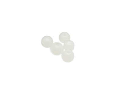 8mm White Lampwork Glass Bead, 5 beads 8mm White Lampwork Glass Bead, 5 beads