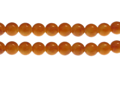 10mm Orange Marble-Style Glass Bead, approx. 22 beads