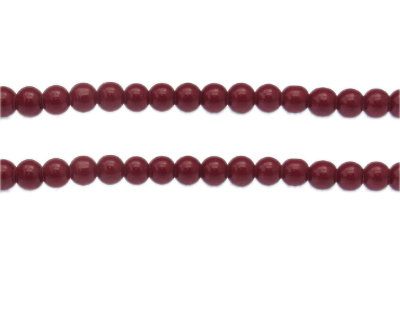 6mm Red Solid Color Glass Bead, approx. 68 beads