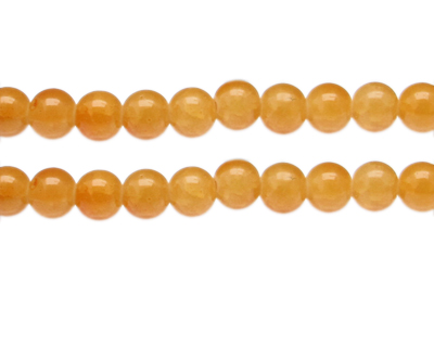 10mm Deep Yellow Gemstone-Style Glass Bead, approx. 17 beads