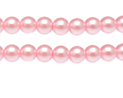 12mm Soft Pink Glass Pearl Bead, approx. 18 beads