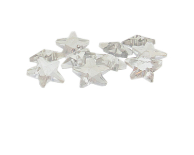 14mm Crystal Star Faceted Glass Charm, 10 charms
