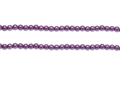 4mm Purple Glass Pearl Bead, approx. 113 beads