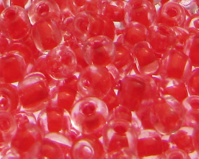 6/0 Strawberry Red Inside-Color Glass Seed Beads, 1oz. bag