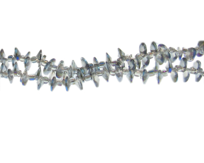 (image for) 6 x 3mm Silver Faceted Glass Bead, 18" string, side-drill - Click Image to Close