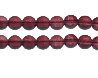 12mm Wine Semi-Matte Glass Bead, approx. 13 beads