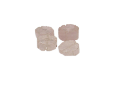 14mm Rose Quartz Gemstone Flower Bead, 4 beads