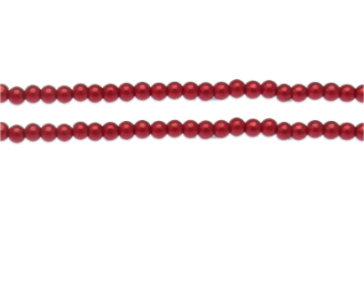 4mm Red Glass Pearl Bead, approx. 113 beads