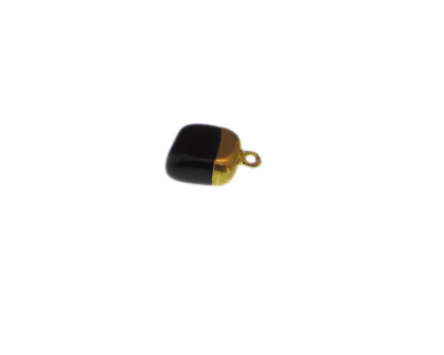 10 - 12mm Black Onyx Gold Gemstone Pendant