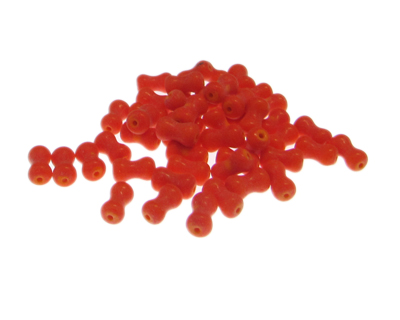 (image for) Approx. 1oz. x 8x4mm Orange Peanut Glass Beads - Click Image to Close