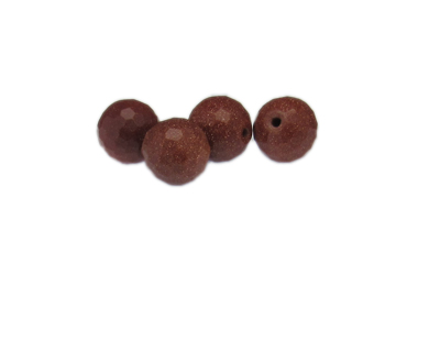 12mm Goldstone Gemstone Faceted Bead, 4 beads