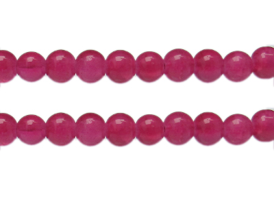 (image for) 10mm Raspberry Gemstone-Style Glass Bead, approx. 17 beads - Click Image to Close