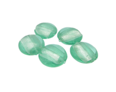 20mm Pastel Green Lampwork Glass Bead, 5 beads