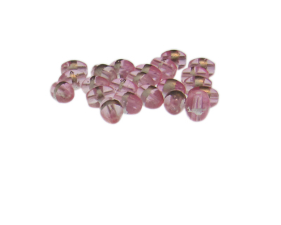 Approx. 1oz. x 8x6mm Baby Pink Oval Glass Bead w/Silver Line