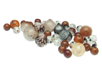 Approx. 1oz. Twinkling Silver Designer Glass Bead Mix