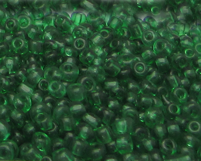 11/0 Green Transparent Glass Seed Bead, 1oz. Bag