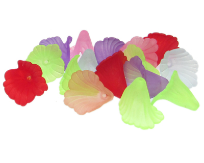 16mm Pastel Flower Acrylic Charm, 23 charms