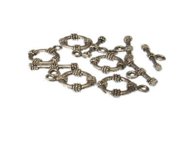 20 x 14mm Silver Metal Toggle Clasp, 5 clasps
