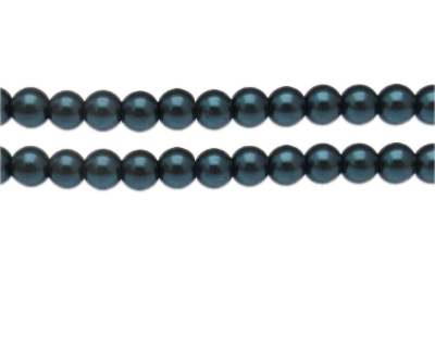8mm Midnight Blue Glass Pearl Bead, approx. 56 beads