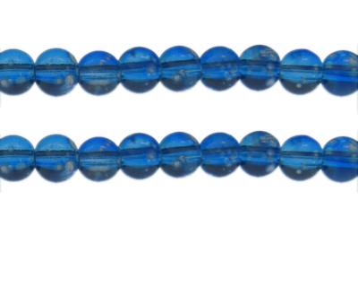 10mm Turquoise Bloom Spray Glass Bead, approx. 17 beads