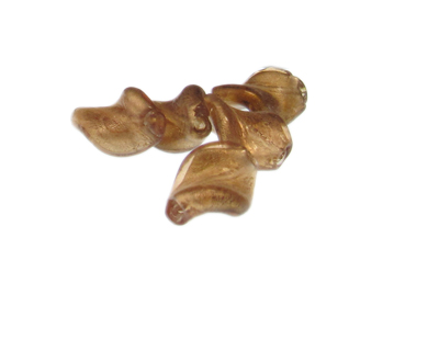 (image for) 18 x 14mm Bronze Twirl Lampwork Glass Beads, 5 beads