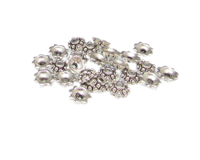 (image for) 8mm Silver Metal Bead Cap, approx. 25 caps - Click Image to Close