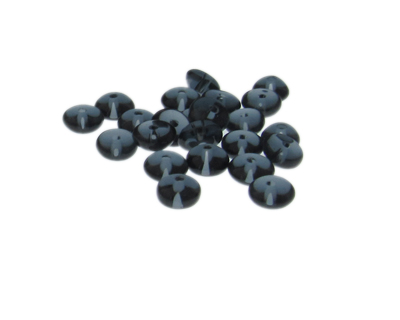 8 x 4mm Black Quartz Rondelle Gemstone Bead, 40 beads