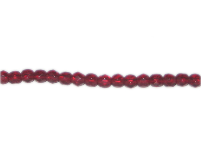 (image for) 6mm Red Faceted Round Glass Bead, 12" string