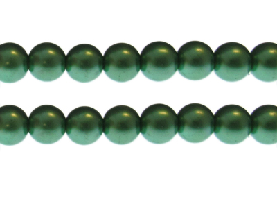 12mm Emerald Glass Pearl Bead, approx. 18 beads