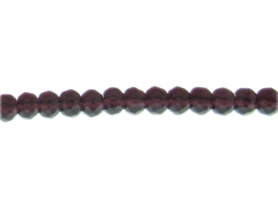 (image for) 8 x 6mm Plum Faceted Rondelle Glass Bead, 13" string