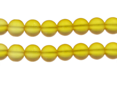 12mm Yellow Sea/Beach-Style Glass Bead, approx. 13 beads