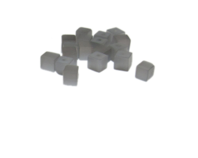 6mm Silver Cat's Eye Cube Bead, approx. 20 beads