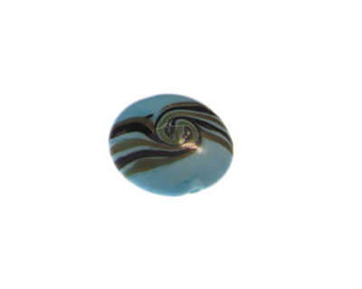 28mm Turquoise Pattern Lampwork Glass Bead 28mm Turquoise Pattern Lampwork Glass Bead