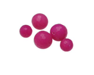 6 - 14mm Hot Pink Faceted Gemstone Bead, 5 beads