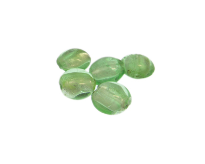 16mm Pale Green Lampwork Glass Bead, 5 beads
