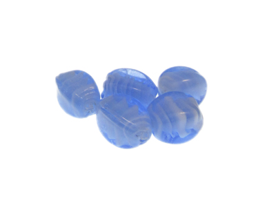 18 x 14mm Sky Blue Lampwork Glass Bead, 5 beads 18 x 14mm Sky Blue Lampwork Glass Bead, 5 beads