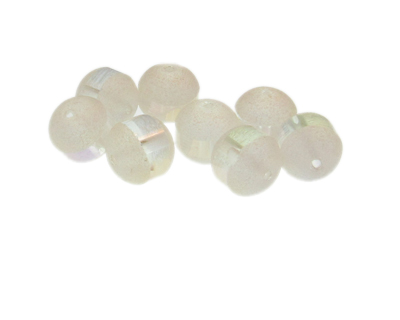 12mm Ivory Druzy-Style w/ Line Glass Bead, 8 beads