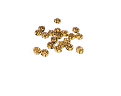 4mm Flower Metal Gold Spacer Bead, approx. 20 beads