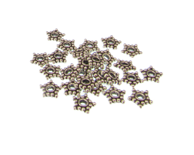 (image for) 6mm Silver Metal Bead Cap, approx. 30 caps