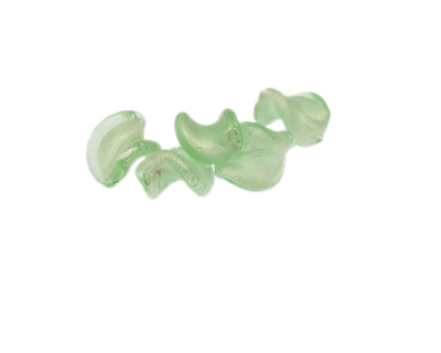 16mm Pale Green Twirl Lampwork Glass Bead, 5 beads