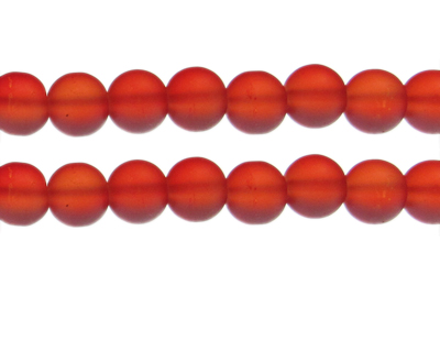 (image for) 12mm Strawberry Sea/Beach-Style Glass Bead, approx. 13 beads