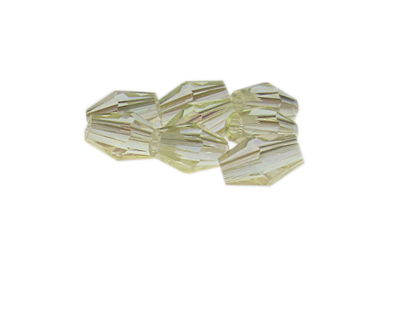 14 x 8mm Ivory Luster Faceted Bicone Glass Bead, 8 beads
