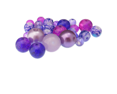Approx. 1oz. Purple Rain Designer Glass Bead Mix