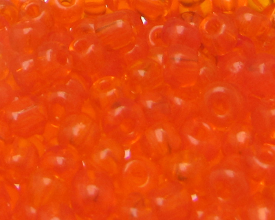 6/0 Orange Transparent Glass Seed Bead, 1oz. Bag