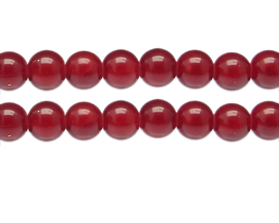 12mm Red Gemstone-Style Glass Bead, approx. 13 beads