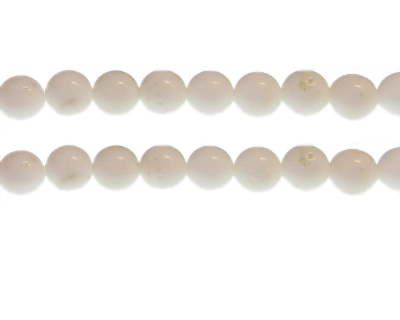 10mm White Opaque Gemstone Bead, approx. 20 beads