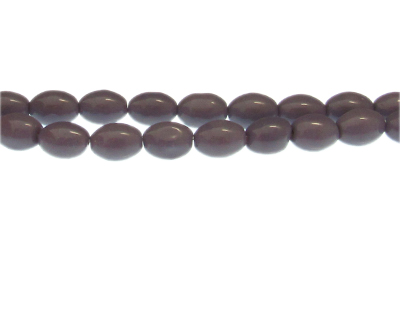 10 x 8mm Purple Oval Pressed Glass Bead, 32" string