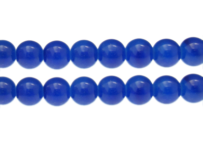 12mm Lapis Gemstone-Style Glass Bead, approx. 13 beads