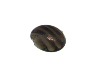 28mm Silver Striped Lampwork Glass Bead